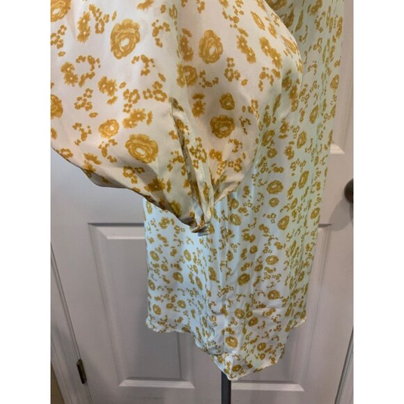 Gilner Farrar White & Gold Rosebud Floral Madison Top $220 Size S, NWT! - Picture 5 of 9